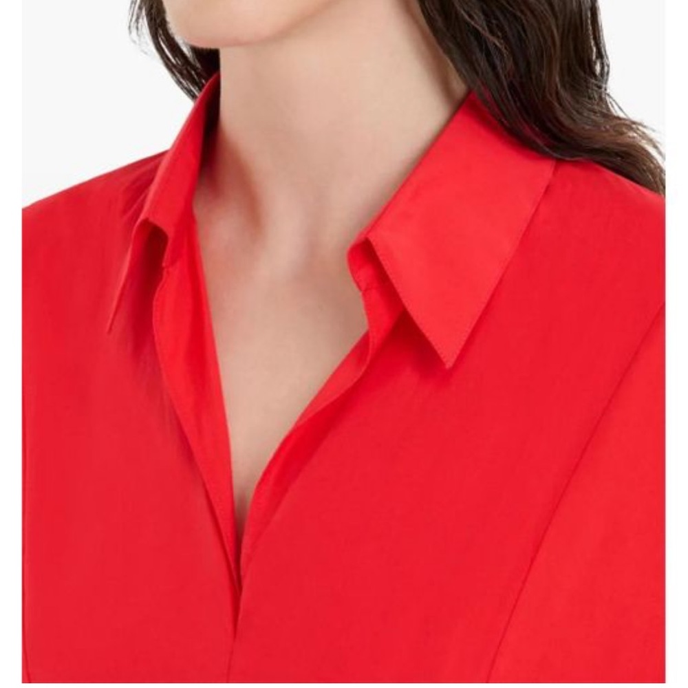 Marni NWT Cotton Midi Dress Vibrant Red Long Sleeve Size M - Picture 9 of 15